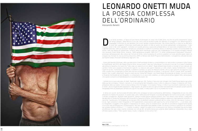 articolo publicato su AreaArte n°29 primavera 2017 testo di Alessandro Benetti dal titolo "La poesia complessa dell'ordinario" nell'opera di Leonardo Onetti Muda | article published in AreaArte no. 29 Spring 2017 text by Alessandro Benetti entitled 'The complex poetry of the ordinary' in the work of Leonardo Onetti Muda